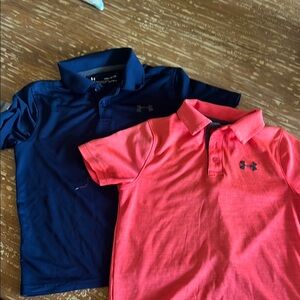 Under Armour Polo Shirts Blue and Pink Casual Wear 2 shirts total